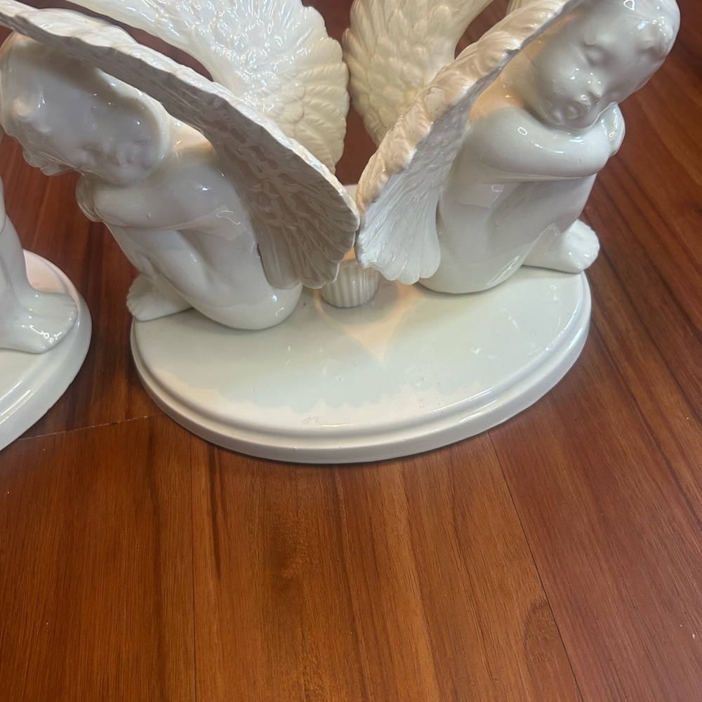Elegant Cream Angel Wing Bookends - Picture 6 of 10